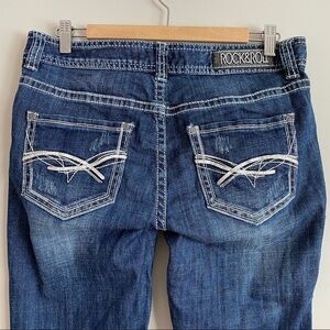 ROCK & Roll Cowgirl Mid Rise Bootcut Jeans Sz 30x32